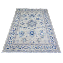 Load image into Gallery viewer, 5&#39;1&quot;x6&#39;6&quot; Feather White, Vintage Look Kazak, High Grade Wool, Hand Knotted , Natural Dyes, Oriental Rug FWR448110