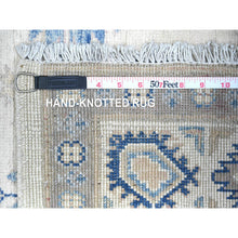Load image into Gallery viewer, 5&#39;1&quot;x6&#39;6&quot; Feather White, Vintage Look Kazak, High Grade Wool, Hand Knotted , Natural Dyes, Oriental Rug FWR448110