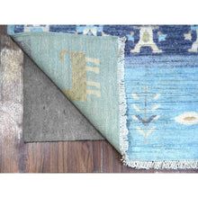 Load image into Gallery viewer, 2&#39;8&quot;x11&#39; Arctic Blue, Kashkuli Gabbeh Design Natural Dyes, Fine Weave Pure Wool Hand Knotted, Runner Oriental Rug FWR448140