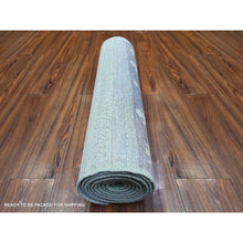 Load image into Gallery viewer, 2&#39;8&quot;x11&#39; Arctic Blue, Kashkuli Gabbeh Design Natural Dyes, Fine Weave Pure Wool Hand Knotted, Runner Oriental Rug FWR448140