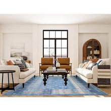 Load image into Gallery viewer, 8&#39;2&quot;x9&#39;7&quot; Queen Blue, Fine Kashkuli Gabbeh With Small Animals And Human Figurines, Pure Wool, Natural Dyes, Hand Knotted, Oriental Rug FWR448146