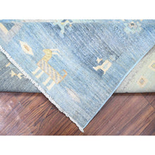 Load image into Gallery viewer, 8&#39;2&quot;x9&#39;7&quot; Queen Blue, Fine Kashkuli Gabbeh With Small Animals And Human Figurines, Pure Wool, Natural Dyes, Hand Knotted, Oriental Rug FWR448146