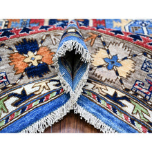Load image into Gallery viewer, 8&#39;4&quot;x9&#39;9&quot; Crayola Blue, Afghan Ersari With Large Elements Design, Dense Weave, Organic Wool, Hand Knotted, Natural Dyes, Oriental Rug FWR448176