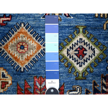Load image into Gallery viewer, 8&#39;4&quot;x9&#39;9&quot; Crayola Blue, Afghan Ersari With Large Elements Design, Dense Weave, Organic Wool, Hand Knotted, Natural Dyes, Oriental Rug FWR448176
