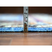 Load image into Gallery viewer, 8&#39;4&quot;x9&#39;9&quot; Crayola Blue, Afghan Ersari With Large Elements Design, Dense Weave, Organic Wool, Hand Knotted, Natural Dyes, Oriental Rug FWR448176