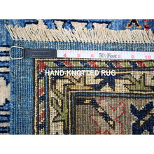 Load image into Gallery viewer, 8&#39;4&quot;x9&#39;9&quot; Crayola Blue, Afghan Ersari With Large Elements Design, Dense Weave, Organic Wool, Hand Knotted, Natural Dyes, Oriental Rug FWR448176