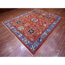 Load image into Gallery viewer, 8&#39;2&quot;x10&#39;1&quot; Prismatic Red, Densely Woven ,afghan Ersari With Large Elements Design,  100% Wool, Hand Knotted, Natural Dyes, Oriental Rug FWR448188