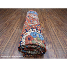 Load image into Gallery viewer, 8&#39;2&quot;x10&#39;1&quot; Prismatic Red, Densely Woven ,afghan Ersari With Large Elements Design,  100% Wool, Hand Knotted, Natural Dyes, Oriental Rug FWR448188