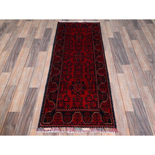 Load image into Gallery viewer, 1&#39;9&quot;x4&#39;10&quot; Chili Red, Afghan Khamyab With Tribal Medallions Design, Hand Knotted, Soft And Velvety Wool, Vegetable Dyes, Short And Narrow Runner, Oriental Rug FWR4476