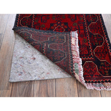 Load image into Gallery viewer, 1&#39;9&quot;x4&#39;10&quot; Chili Red, Afghan Khamyab With Tribal Medallions Design, Hand Knotted, Soft And Velvety Wool, Vegetable Dyes, Short And Narrow Runner, Oriental Rug FWR4476