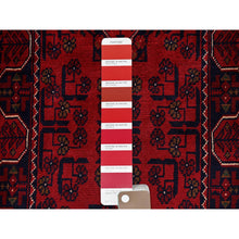 Load image into Gallery viewer, 1&#39;9&quot;x4&#39;10&quot; Chili Red, Afghan Khamyab With Tribal Medallions Design, Hand Knotted, Soft And Velvety Wool, Vegetable Dyes, Short And Narrow Runner, Oriental Rug FWR4476
