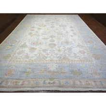Load image into Gallery viewer, 12&#39;2&quot;x16&#39; Smoky White, Afghan Angora Oushak With All Over Floral Pattern, Hand Knotted, Natural Wool, Oversized Oriental Rug FWR448200