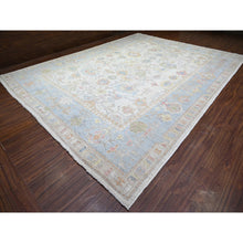 Load image into Gallery viewer, 12&#39;2&quot;x16&#39; Smoky White, Afghan Angora Oushak With All Over Floral Pattern, Hand Knotted, Natural Wool, Oversized Oriental Rug FWR448200