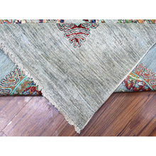Load image into Gallery viewer, 8&#39;9&quot;x12&#39;1&quot; Misty Gray, Sultani Motif With Tabriz Shah Abbas Flower Design Featuring A Plain Border, 100% Wool, Hand Knotted, Oriental Rug FWR448224