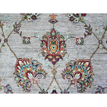 Load image into Gallery viewer, 8&#39;9&quot;x12&#39;1&quot; Misty Gray, Sultani Motif With Tabriz Shah Abbas Flower Design Featuring A Plain Border, 100% Wool, Hand Knotted, Oriental Rug FWR448224