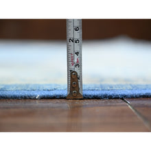 Load image into Gallery viewer, 7&#39;8&quot;x9&#39;7&quot; Bayern Blue, Soft And Vibrant Wool, Vegetable Dyes, Vintage Look Kazak With Geometric Elements, Hand Knotted, Oriental Rug FWR448350