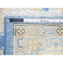Load image into Gallery viewer, 7&#39;8&quot;x9&#39;7&quot; Bayern Blue, Soft And Vibrant Wool, Vegetable Dyes, Vintage Look Kazak With Geometric Elements, Hand Knotted, Oriental Rug FWR448350
