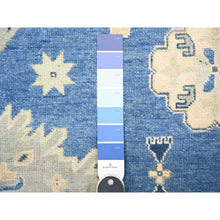 Load image into Gallery viewer, 9&#39;x11&#39;5&quot; Berry Blue With Huntington White, Vintage Look Kazak With Large Medallions Design High Grade Wool, Hand Knotted, Natural Dyes, Oriental Rug FWR448356