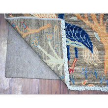 Load image into Gallery viewer, 2&#39;7&quot;x10&#39; Best Gray, Afghan Peshawar with Birds of Paradise design Vegetable Dyes, Hand Knotted, Organic Wool, Runner Oriental Rug FWR448380