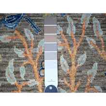 Load image into Gallery viewer, 2&#39;7&quot;x10&#39; Best Gray, Afghan Peshawar with Birds of Paradise design Vegetable Dyes, Hand Knotted, Organic Wool, Runner Oriental Rug FWR448380