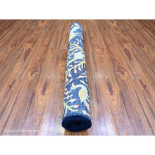 Load image into Gallery viewer, 4&#39;x5&#39;7&quot; Penn Blue, Extra Soft Wool, Hand Knotted, Vegetable Dyes, Bird Of Paradise Afghan Peshawar Design, Abrash, Oriental Rug FWR448500