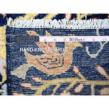 Load image into Gallery viewer, 4&#39;x5&#39;7&quot; Penn Blue, Extra Soft Wool, Hand Knotted, Vegetable Dyes, Bird Of Paradise Afghan Peshawar Design, Abrash, Oriental Rug FWR448500