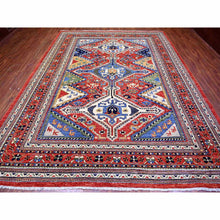 Load image into Gallery viewer, 9&#39;4&quot;x12&#39; Arsenal Red, Hand Knotted, Shiraz Design, Afghan Vegetable Dyes, 100% Wool, Oriental Rug FWR448560