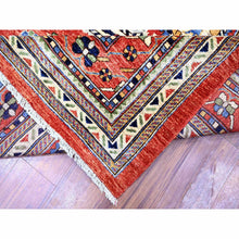 Load image into Gallery viewer, 9&#39;4&quot;x12&#39; Arsenal Red, Hand Knotted, Shiraz Design, Afghan Vegetable Dyes, 100% Wool, Oriental Rug FWR448560