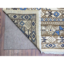 Load image into Gallery viewer, 9&#39;1&quot;x12&#39; Porcelain Ivory, Afghan Ersari With Elephant Feet Design, Hand Knotted, Natural Dyes, Natural Wool, Oriental Rug FWR448566