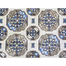 Load image into Gallery viewer, 9&#39;1&quot;x12&#39; Porcelain Ivory, Afghan Ersari With Elephant Feet Design, Hand Knotted, Natural Dyes, Natural Wool, Oriental Rug FWR448566