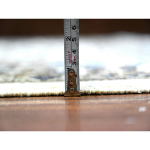 9'1"x12' Porcelain Ivory, Afghan Ersari With Elephant Feet Design, Hand Knotted, Natural Dyes, Natural Wool, Oriental Rug FWR448566