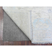 Load image into Gallery viewer, 3&#39;9&quot;x5&#39;7&quot; Stone White, Washed Out Peshawar With Faded Designs, Organic Wool, Hand Knotted, Oriental Rug FWR448692