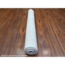 Load image into Gallery viewer, 3&#39;9&quot;x5&#39;7&quot; Stone White, Washed Out Peshawar With Faded Designs, Organic Wool, Hand Knotted, Oriental Rug FWR448692