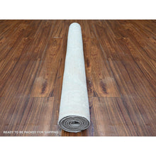 Load image into Gallery viewer, 4&#39;x5&#39;9&quot; Gainsboro Gray With Night White, White Wash Peshawar With Faded Colors, Velvet And Soft Wool, Hand Knotted, Oriental Rug FWR448698