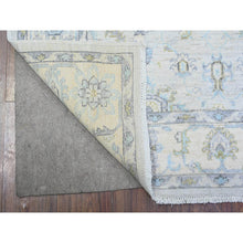 Load image into Gallery viewer, 4&#39;x5&#39;9&quot; Chrome Gray With Stone White, White Wash Peshawar With Motifs, Soft Wool, Natural Dyes, Hand Knotted, Oriental Rug FWR448704