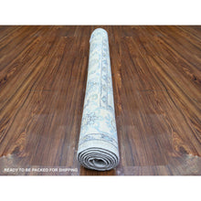 Load image into Gallery viewer, 4&#39;x5&#39;9&quot; Chrome Gray With Stone White, White Wash Peshawar With Motifs, Soft Wool, Natural Dyes, Hand Knotted, Oriental Rug FWR448704