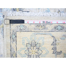 Load image into Gallery viewer, 4&#39;x5&#39;9&quot; Chrome Gray With Stone White, White Wash Peshawar With Motifs, Soft Wool, Natural Dyes, Hand Knotted, Oriental Rug FWR448704