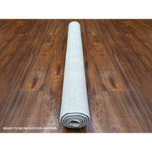 Load image into Gallery viewer, 3&#39;10&quot;x5&#39;7&quot; Delicate White, Washed Out Peshawar With Faded Designs, Vegetable Dyes, Shiny Wool, Hand Knotted, Oriental Rug FWR448710