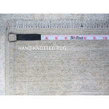 Load image into Gallery viewer, 3&#39;10&quot;x5&#39;7&quot; Delicate White, Washed Out Peshawar with Faded Designs, Vegetable Dyes, Shiny Wool, Hand Knotted, Oriental Rug FWR448710
