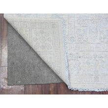 Load image into Gallery viewer, 3&#39;10&quot;x5&#39;7&quot; Pacific Pearl Ivory, Soft And Velvety Wool, White Wash Peshawar With Khotan Design Natural Dyes, Hand Knotted, Oriental Rug FWR448716