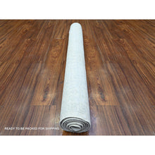 Load image into Gallery viewer, 3&#39;10&quot;x5&#39;7&quot; Pacific Pearl Ivory, Soft And Velvety Wool, White Wash Peshawar With Khotan Design Natural Dyes, Hand Knotted, Oriental Rug FWR448716