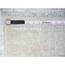 Load image into Gallery viewer, 3&#39;10&quot;x5&#39;7&quot; Pacific Pearl Ivory, Soft And Velvety Wool, White Wash Peshawar With Khotan Design Natural Dyes, Hand Knotted, Oriental Rug FWR448716