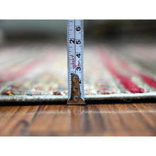 Load image into Gallery viewer, 3&#39;4&quot;x5&#39;1&quot; Vintage Gray, All New Hand Knotted, Extra Soft Pure Wool, Super Kazak Khorjin With Colorful Motifs, Oriental Rug FWR448734