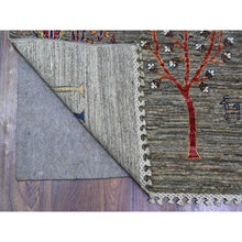Load image into Gallery viewer, 5&#39;7&quot;x8&#39;3&quot; Nevada Gray, Cypress Tree And Animal Figurines, Ariana Afghan, Dense Weave, Organic Wool, Vegetable Dyes,  Hand Knotted, Oriental Rug FWR448776