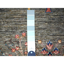 Load image into Gallery viewer, 5&#39;7&quot;x8&#39;3&quot; Nevada Gray, Cypress Tree And Animal Figurines, Ariana Afghan, Dense Weave, Organic Wool, Vegetable Dyes,  Hand Knotted, Oriental Rug FWR448776