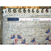 Load image into Gallery viewer, 5&#39;7&quot;x8&#39;3&quot; Nevada Gray, Cypress Tree And Animal Figurines, Ariana Afghan, Dense Weave, Organic Wool, Vegetable Dyes,  Hand Knotted, Oriental Rug FWR448776