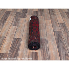 Load image into Gallery viewer, 1&#39;10&quot;x5&#39; Crimson Red, Afghan Khamyab With Geometric Pattern, Hand Knotted, Soft Wool, Vegetable Dyes, Short And Narrow Runner, Oriental Rug FWR4482
