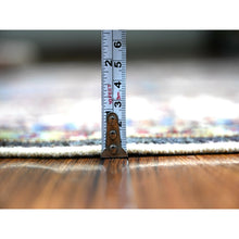 Load image into Gallery viewer, 5&#39;9&quot;x7&#39;10&quot; Slate Gray With Pomelo White Afghan Super Kazak With Geometric Medallions Design, Natural Dyes, Dense Weave, 100% Wool, Hand Knotted, Oriental Rug FWR448800