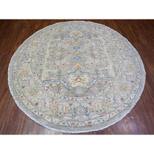 Load image into Gallery viewer, 8&#39;x8&#39; Stone Eagle Gray, Hand Knotted, All Over Ziegler Mahal Design, High Grade Wool, Vegetable Dyes, Round Oriental Rug FWR448920