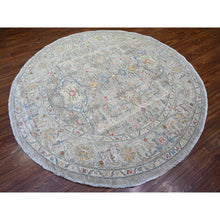 Load image into Gallery viewer, 8&#39;x8&#39; Stone Eagle Gray, Hand Knotted, All Over Ziegler Mahal Design, High Grade Wool, Vegetable Dyes, Round Oriental Rug FWR448920